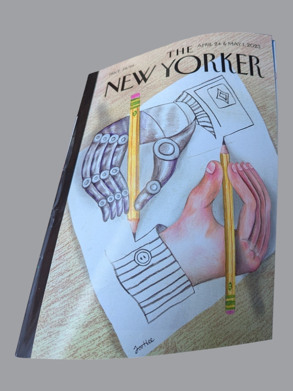 THE NEW YORKER April 24 & May 1, 2023 Drawing Hands With A. I. cover JooHee Yoon